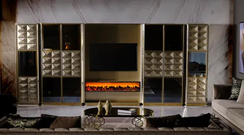 Prada Fireplace Luxury Tv Unit