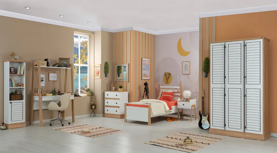 Rustic 3 Doors Young Room Set