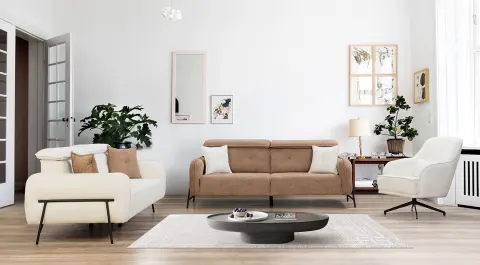 Venedik Metal Legs Sofa Set