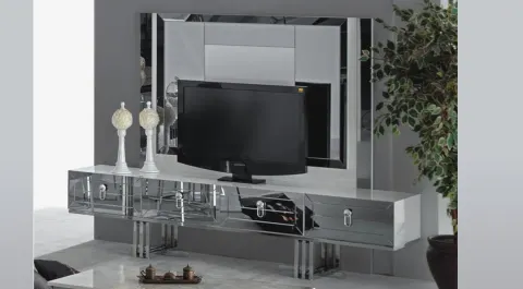 Noir Silver Metal Leg Tv Unit