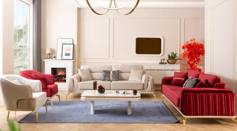 Berlin Metal Leg Sofa Set