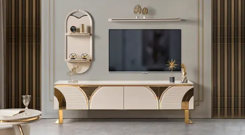 Imaj Gold Metal Leg Tv Unit
