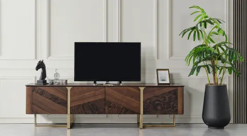 Meyra Gold Metal Leg Tv Unit