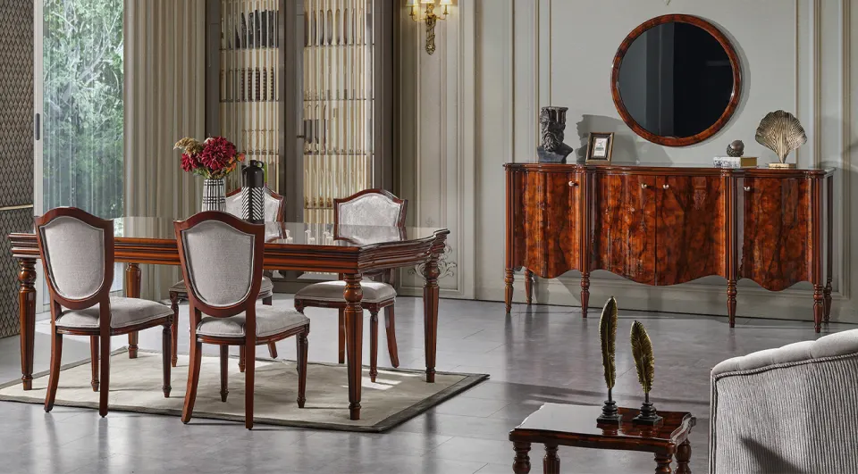 Crown Walnut Dining Room Set