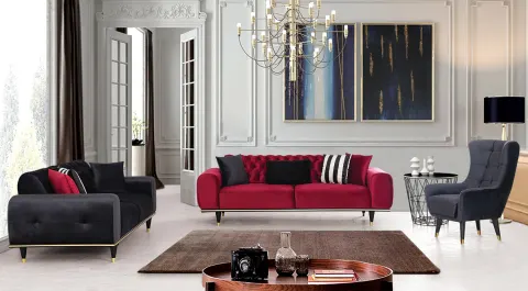Bella Wooden Leg Sofa Set