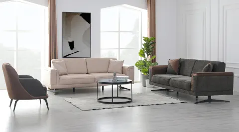 Vegas Metal Leg Sofa Set