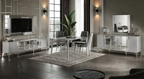 Bostancı Fog Gray Dining Room Set