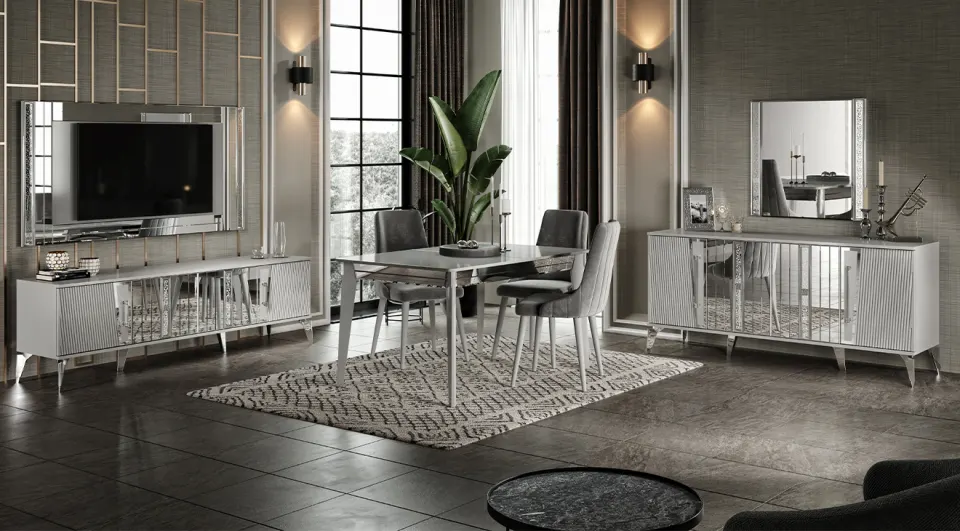 Bostancı Fog Gray Dining Room Set