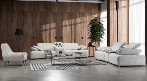 Largo D Sofa Set With Wooden Legs