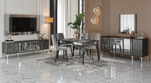 Florya Anthracite Dining Room Set