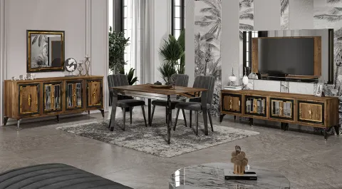 Kadikoy Walnut Dining Room Set