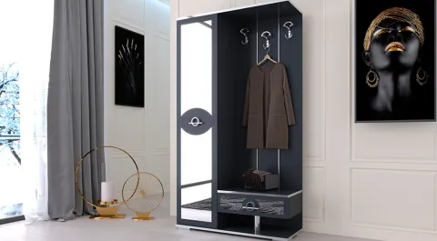 Alya Smoked Single Door Coat Rack