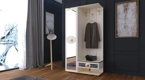 Alya Gold Single Covered Coat Rack