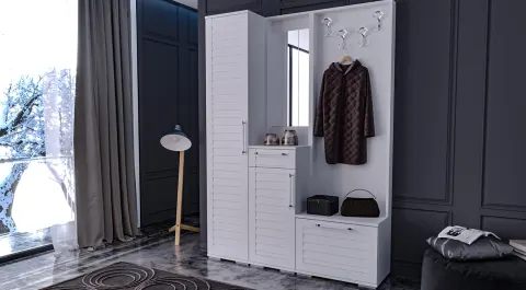 Roma White Coat Rack