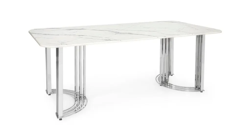 Olivia Silver Metal Leg Table