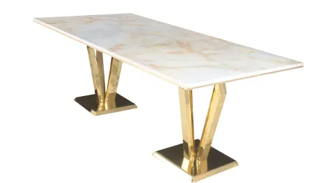 Vegas Gold Metal Leg Table