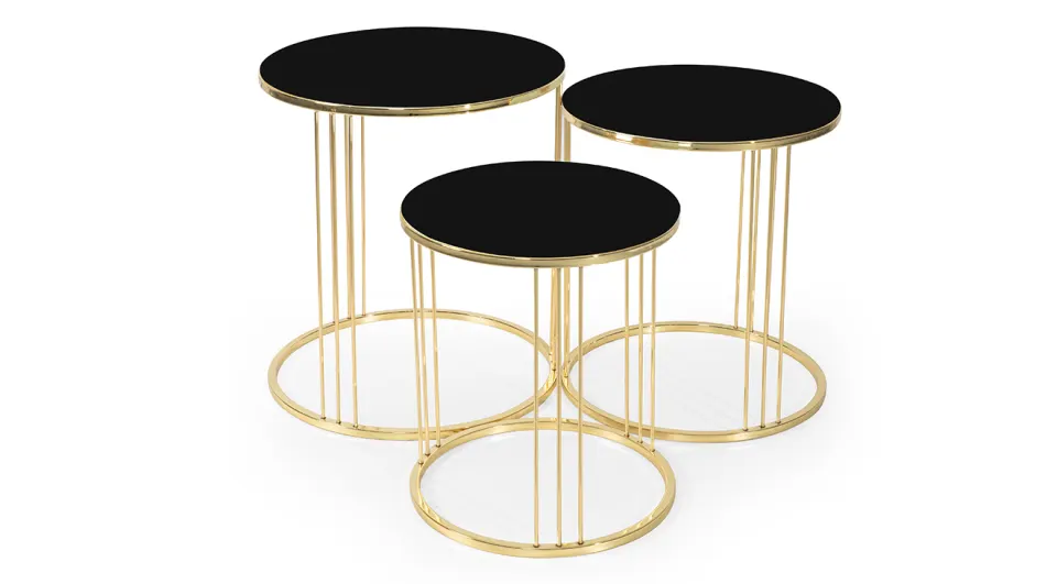 Alfa Gold Metal Leg Nesting Table