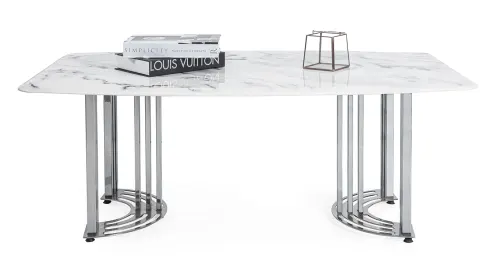 Olivia Silver Metal Leg Coffee Table