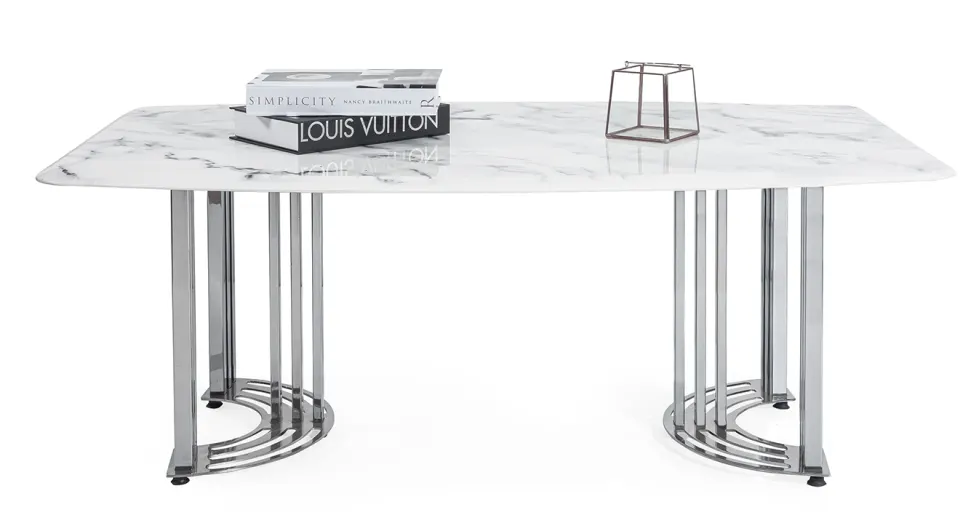 Olivia Silver Metal Leg Coffee Table