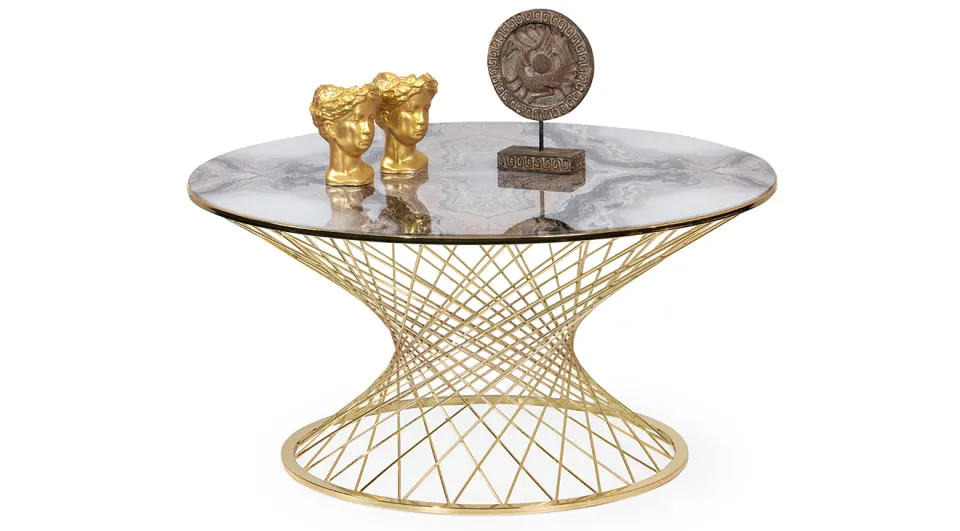 Sandra Gold Metal Leg Center Table
