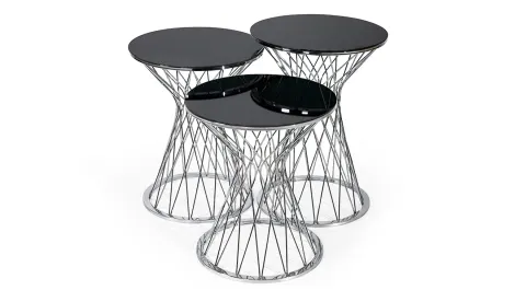 Sanda Black Marble Pattern Nesting Table