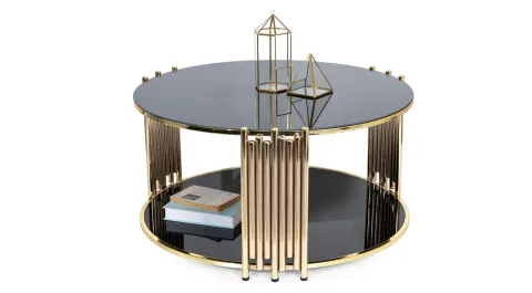 Side Gold Metal Leg Coffee Table