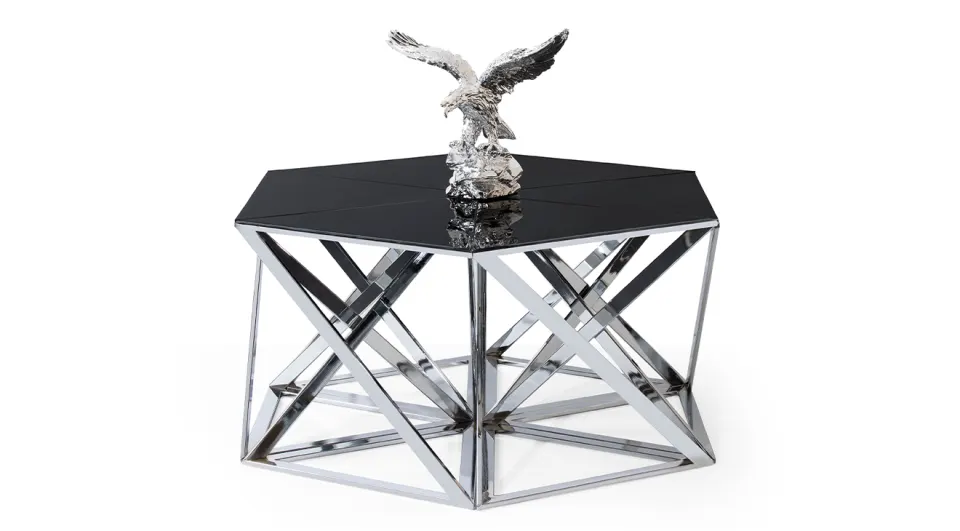 Star Silver Metal Leg Center Table