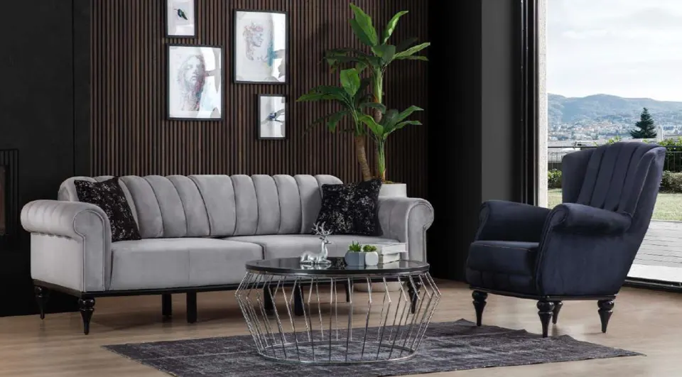 Stil Wooden Leg Sofa Set