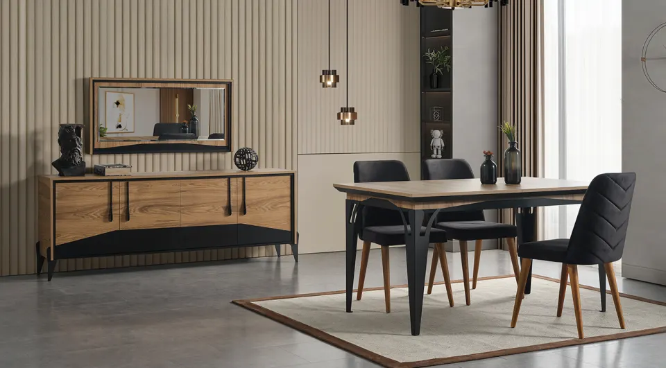 Ada Walnut Modern Dining Room Set