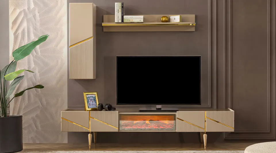 Lion Fireplace Tv Unit