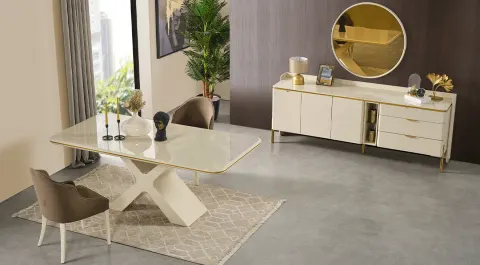 Zen Wooden Leg Dining Room Set