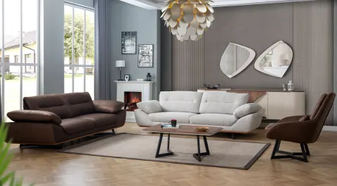 Napoli Black Metal Leg Sofa Set