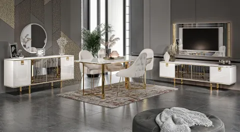 Avcilar Gold Leg Dining Room Set