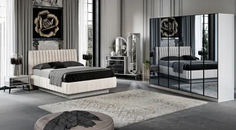 Beyoğlu Fog Gray 6 Door Bedroom Set
