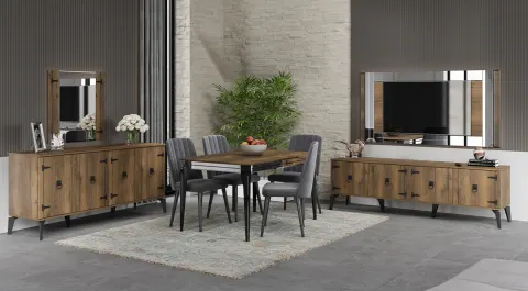 Kamer Walnut Dining Room Set