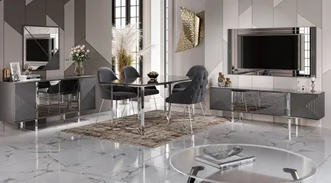 Sisli Anthracite Dining Room Set