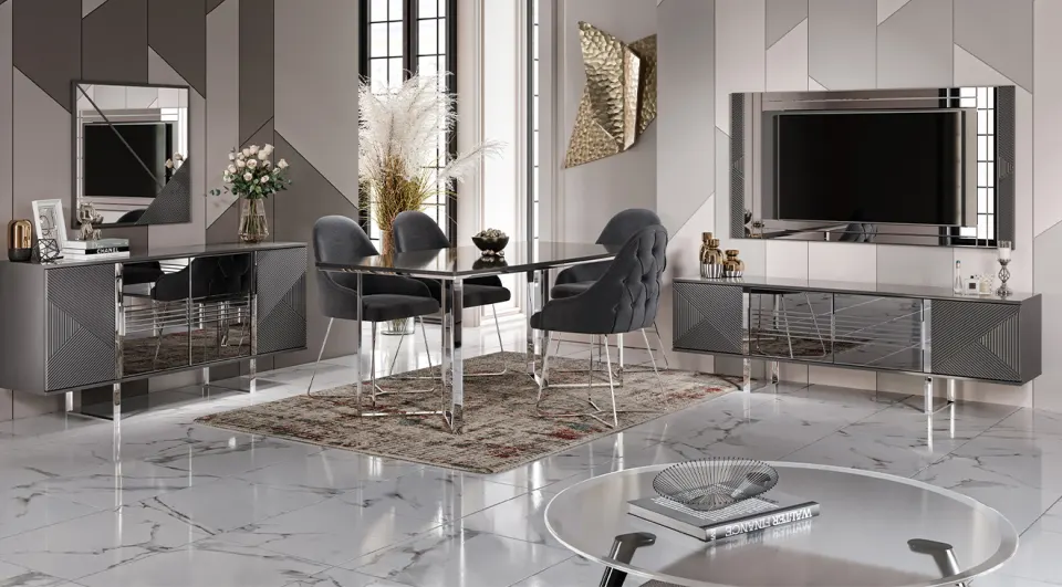 Sisli Anthracite Dining Room Set
