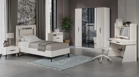 Umraniye Cream 4 Doors Young Room Set
