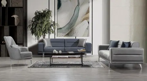 Yıldız Metal Leg Sofa Set