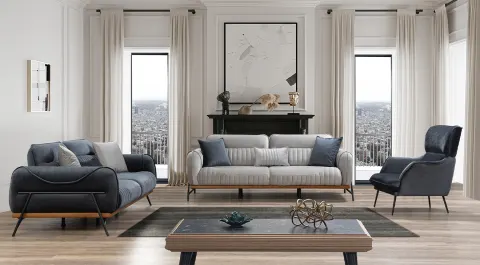 Tok Metal Leg Sofa Set