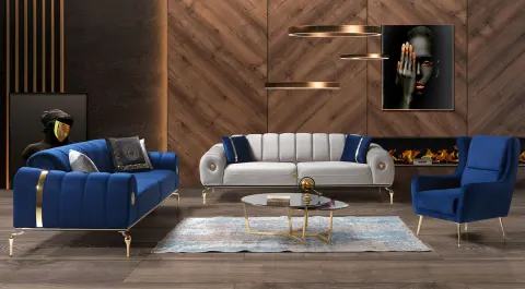 Medusa Metal Leg Sofa Set
