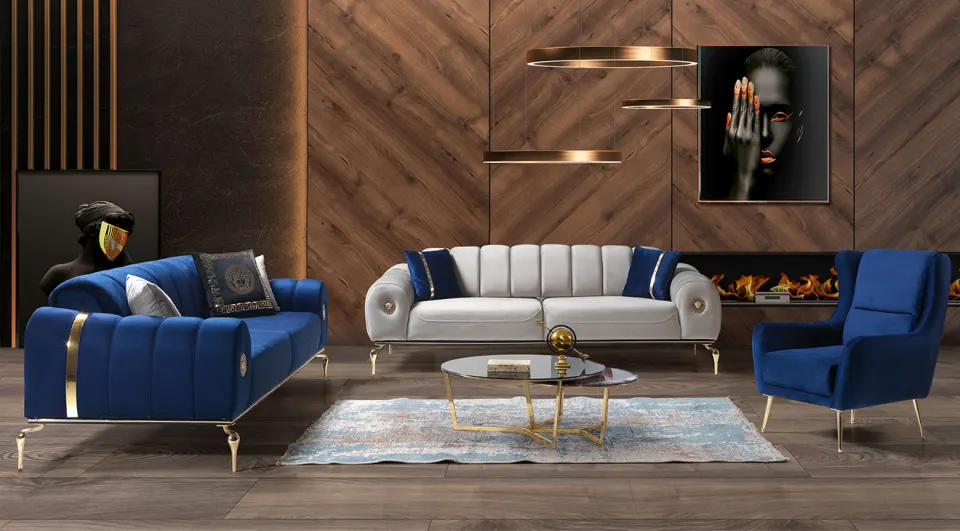 Medusa Metal Leg Sofa Set