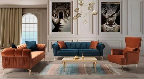 Oslo Metal Leg Sofa Set