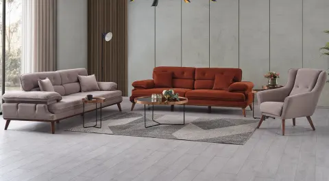 Bella Wooden Leg Sofa Set