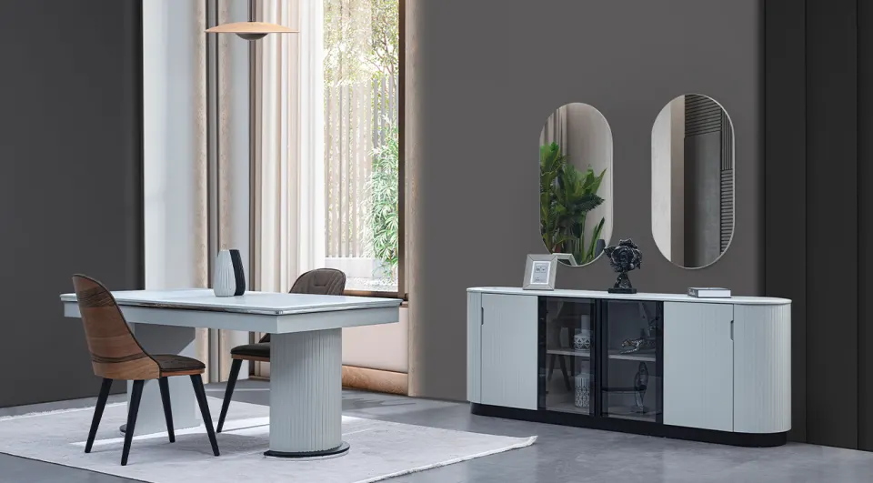 Cizgi Moonstone Dining Room Set