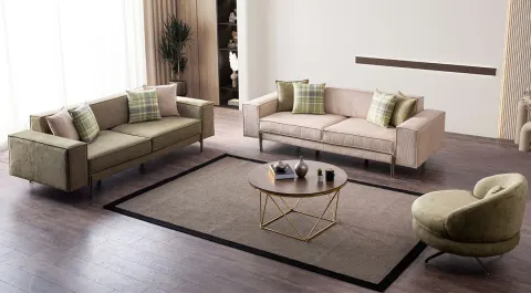 Fabius Metal Leg Sofa Set