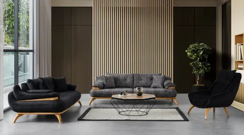 Rio Wooden Legs Modern Sofa Set