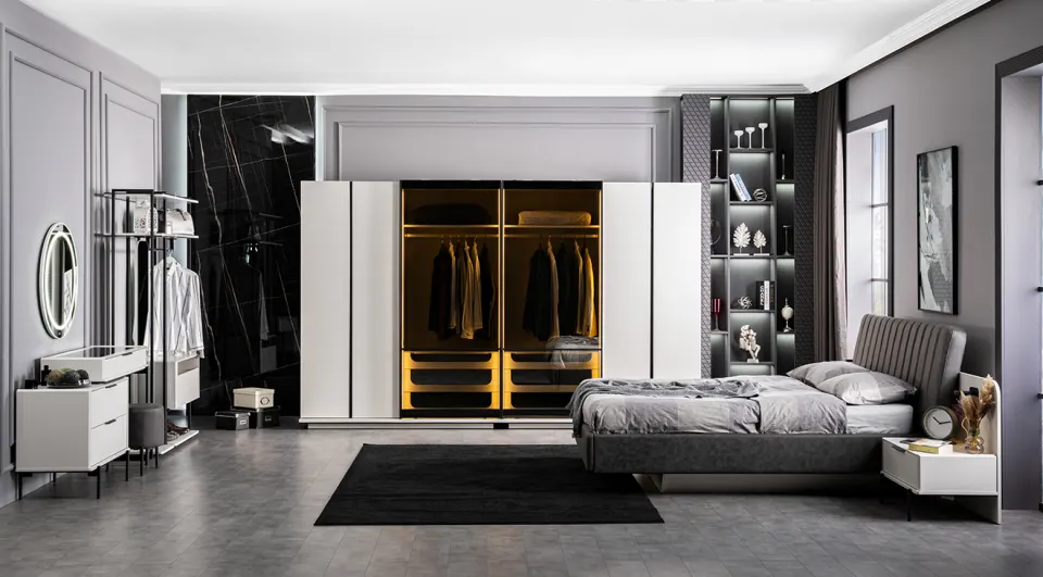 Portre Sliding Door Bedroom Set