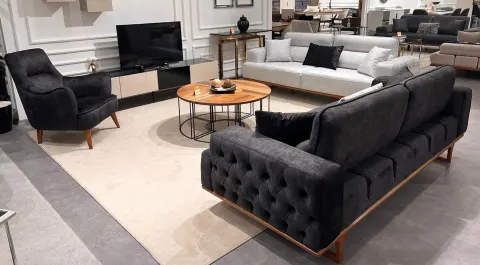 Vera Wooden Leg Sofa Set