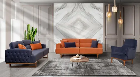 Vera Wooden Leg Modern Sofa Set